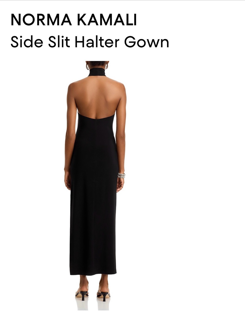 Norma Kamali Black Backless Halter Maxi Dress